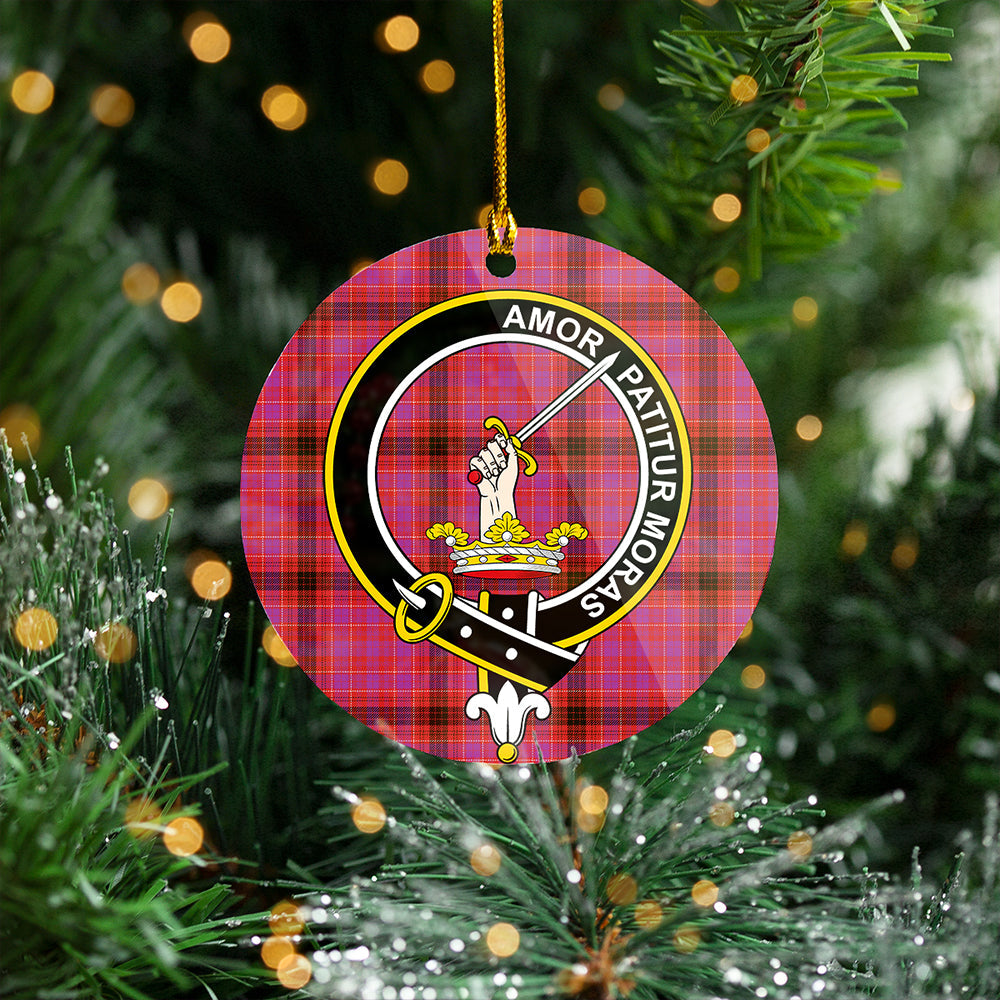 Lumsden of Clova Weathered Clan Badge Tartan Plastic Christmas Ornaments