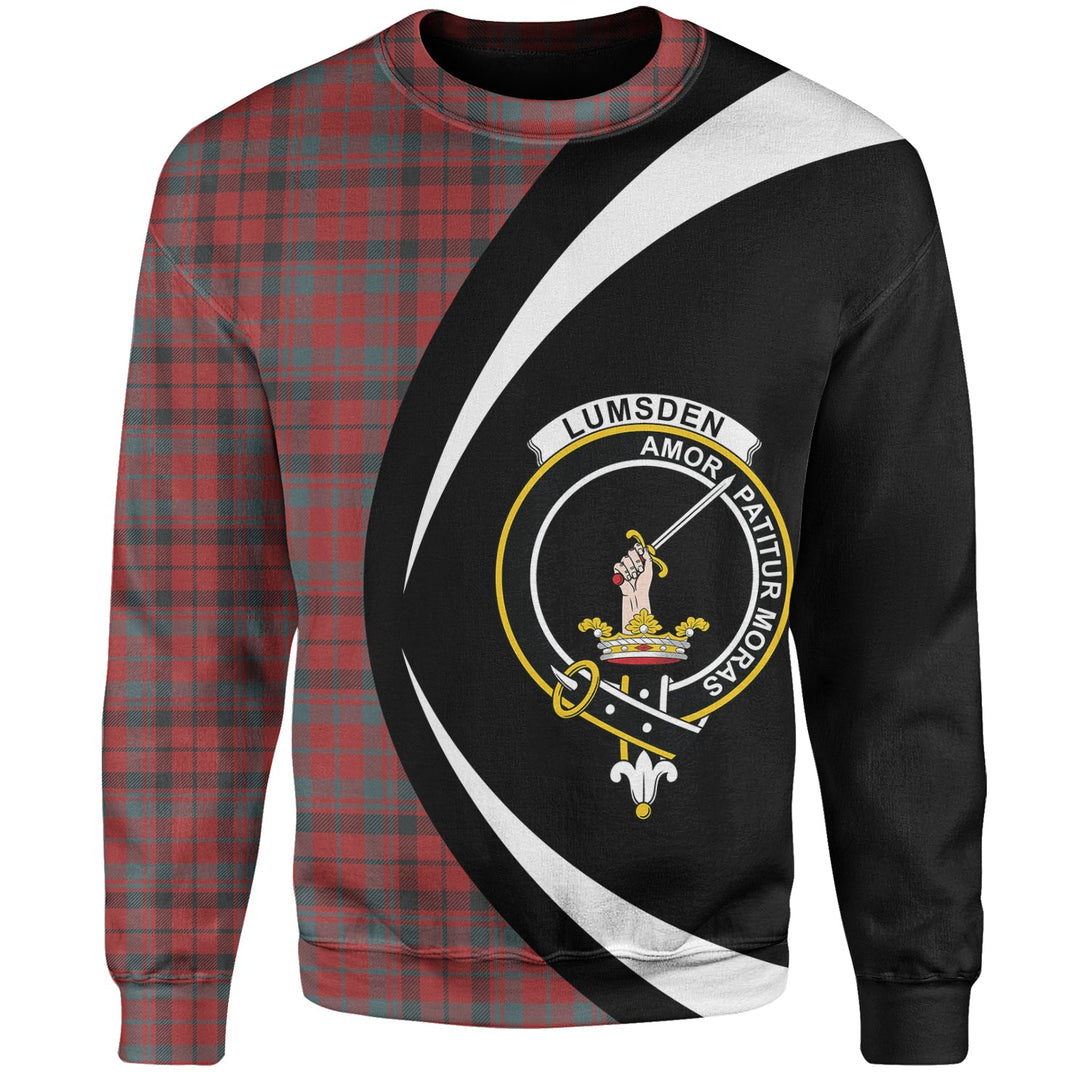 Lumsden of Kintore Weathered Clan Badge Tartan Sweatshirt Circle Style Personalized