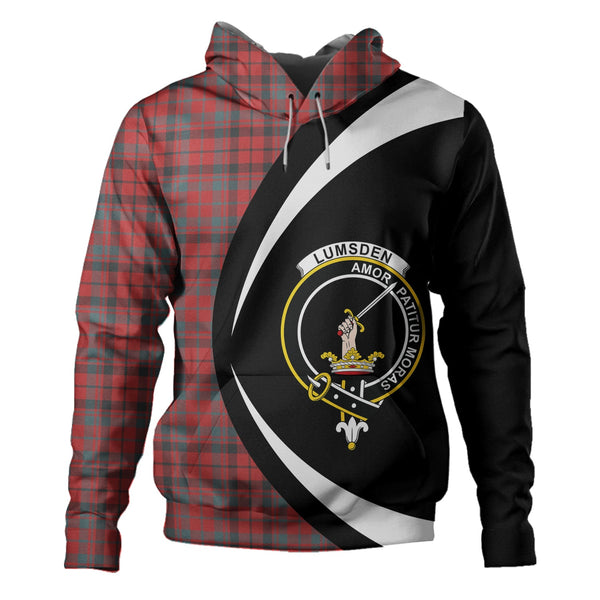 Lumsden of Kintore Weathered Clan Badge Tartan Hoodie Circle Style