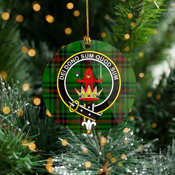 Lundin Clan Badge Tartan Plastic Christmas Ornaments