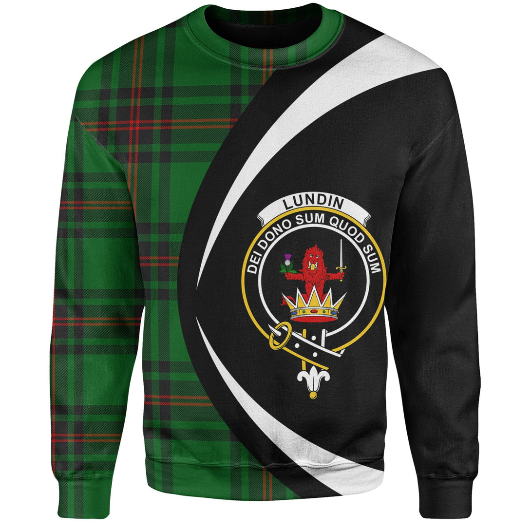 Lundin Clan Badge Tartan Sweatshirt Circle Style Personalized