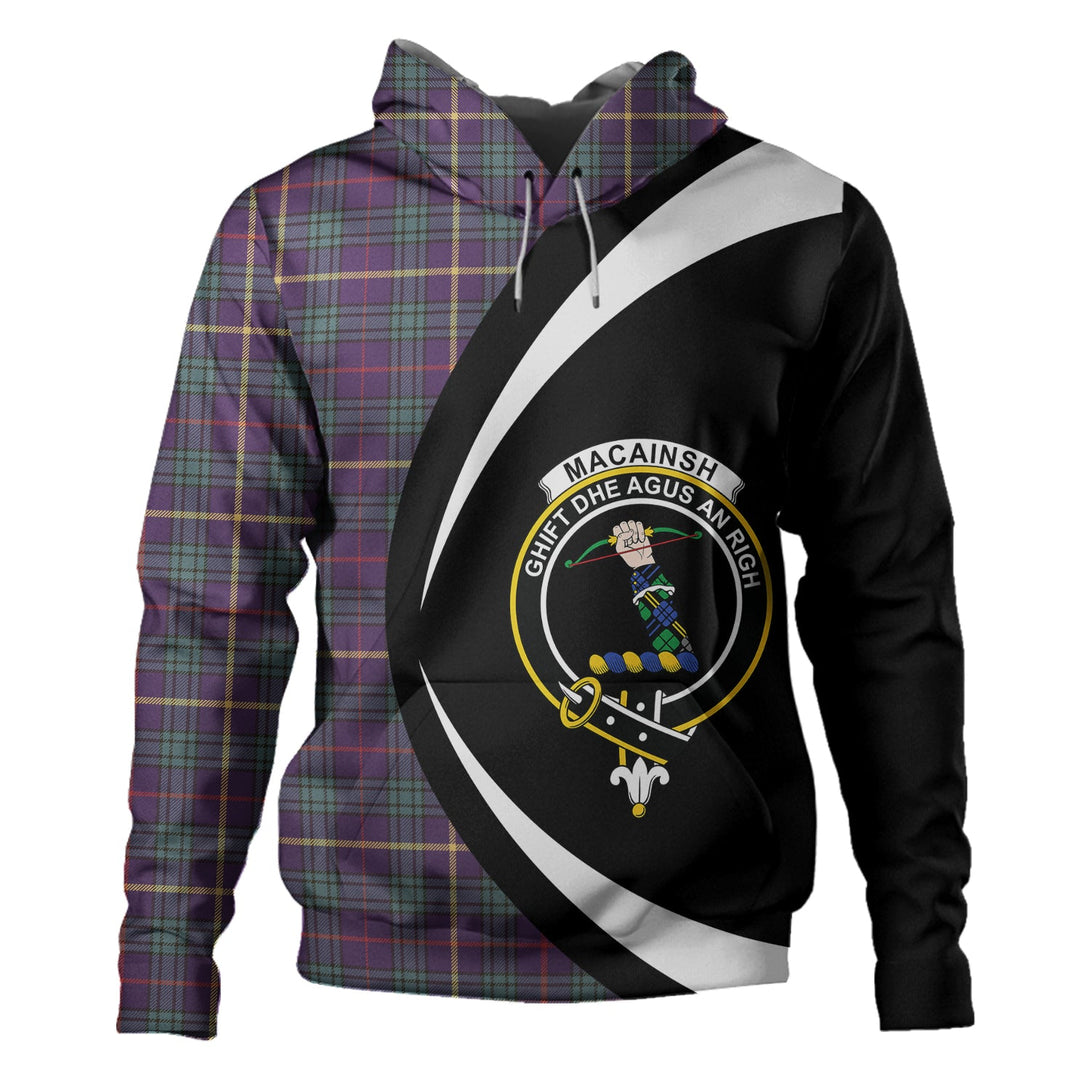 MacAinsh Weathered Clan Badge Tartan Hoodie Circle Style