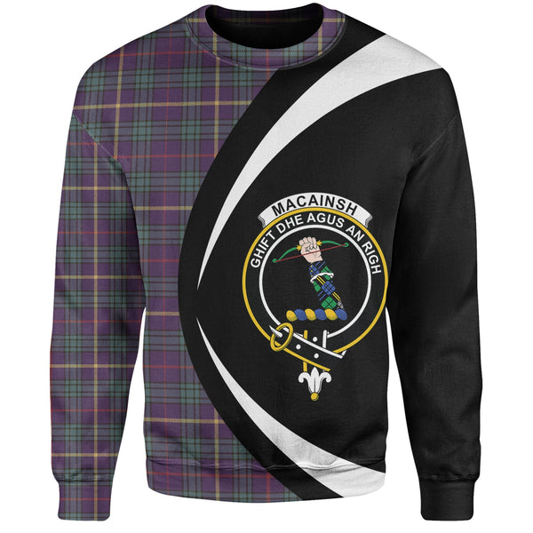 MacAinsh Weathered Clan Badge Tartan Sweatshirt Circle Style Personalized