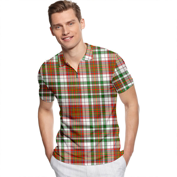 MacAlister Dress Ancient Tartan Classic Lapel Zip Short Sleeve Polo