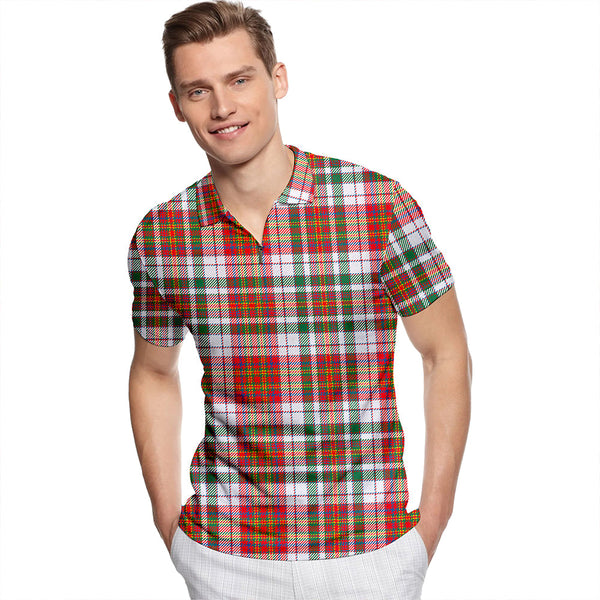 MacAlister Dress Modern Tartan Classic Lapel Zip Short Sleeve Polo