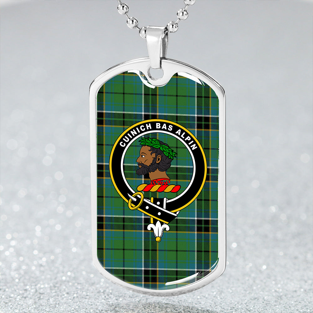 MacAlpine Ancient Clan Badge Classic Tartan Dog Tag Necklace