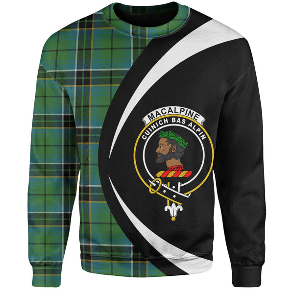 MacAlpine Ancient Clan Badge Tartan Sweatshirt Circle Style Personalized