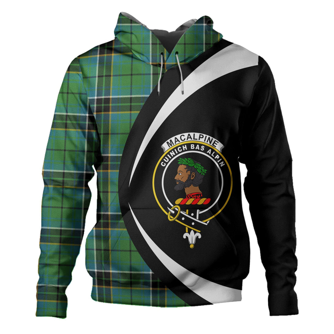 MacAlpine Ancient Clan Badge Tartan Hoodie Circle Style