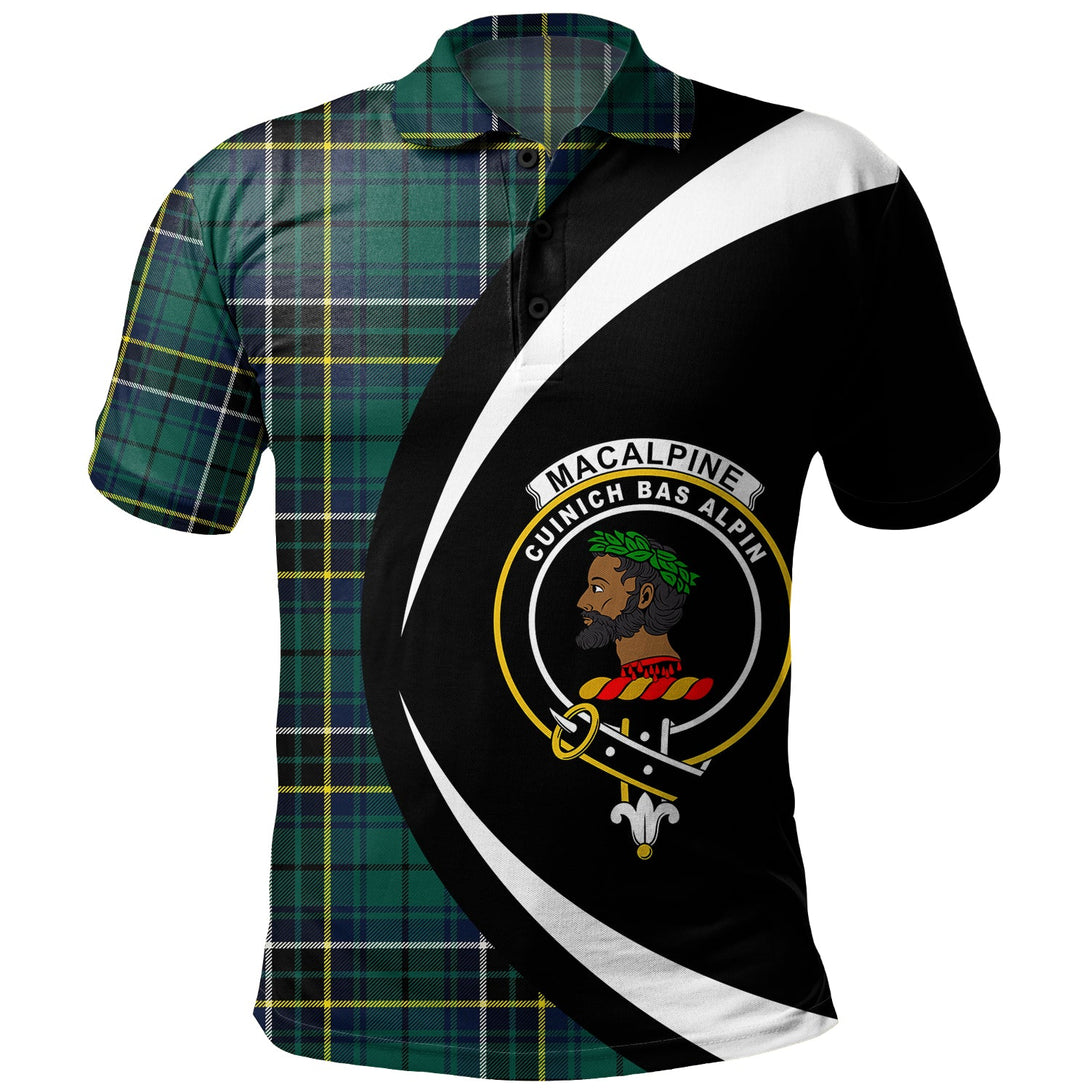 MacAlpine Modern Clan Badge Tartan Polo Shirt Circle Style Personalized