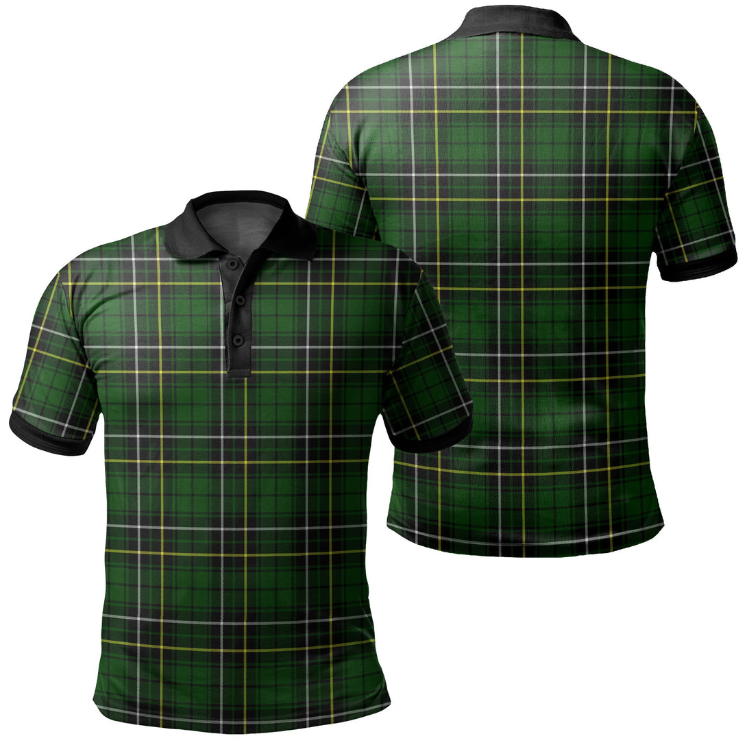 MacAlpine Modern Tartan Classic Polo Shirt Black Neck 2 Style