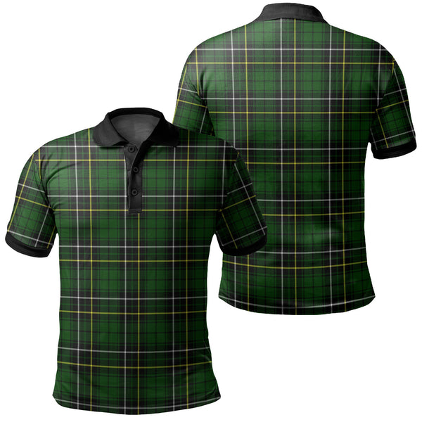 MacAlpine Modern Tartan Classic Polo Shirt Black Neck 2 Style