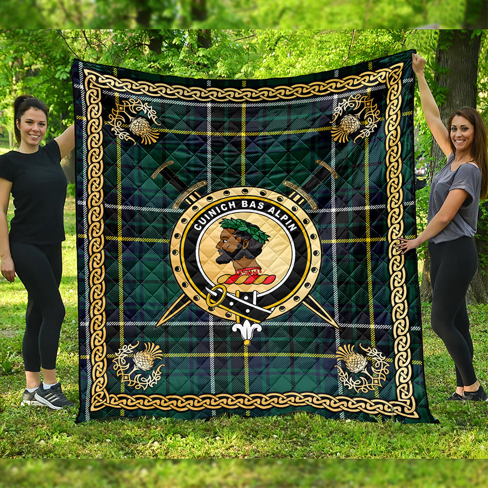 MacAlpine Modern Clan Badge Tartan Premium Quilt Celtic Shield