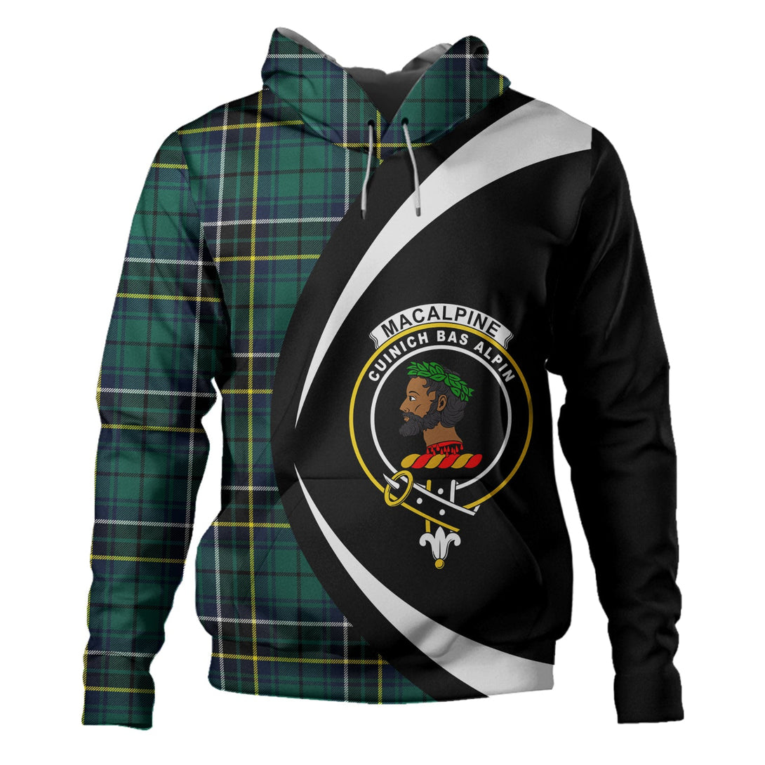 MacAlpine Modern Clan Badge Tartan Hoodie Circle Style