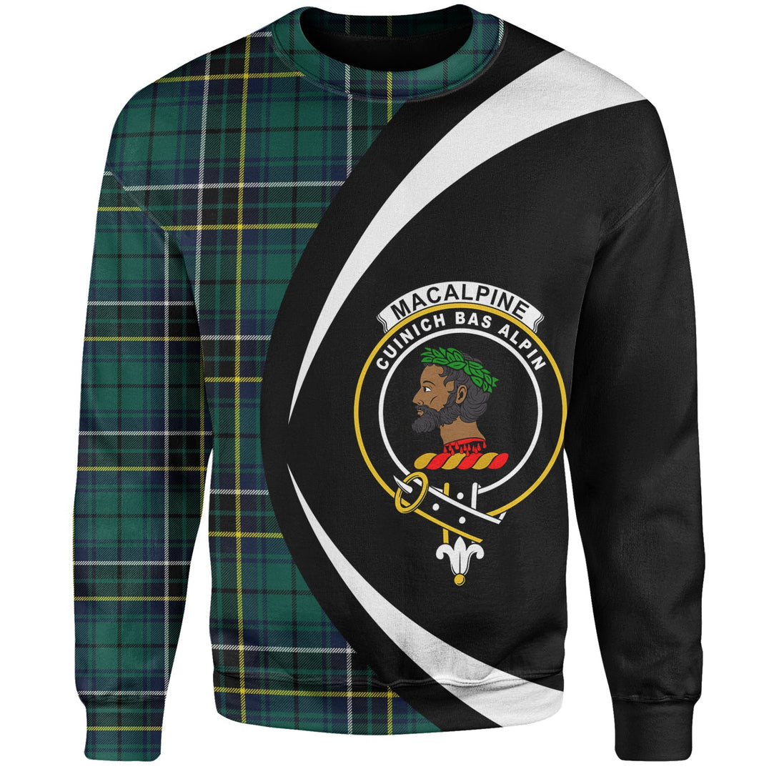 MacAlpine Modern Clan Badge Tartan Sweatshirt Circle Style Personalized