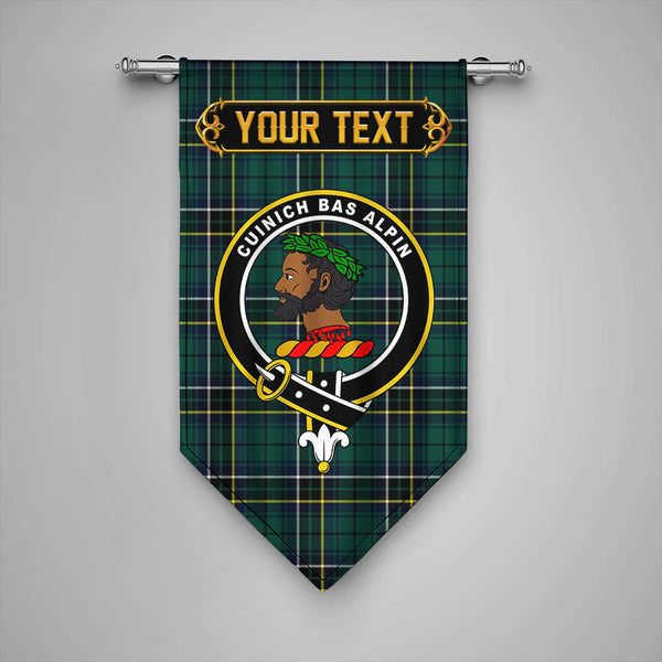 MacAlpine Modern Clan Badge Tartan Gonfalon Personalize