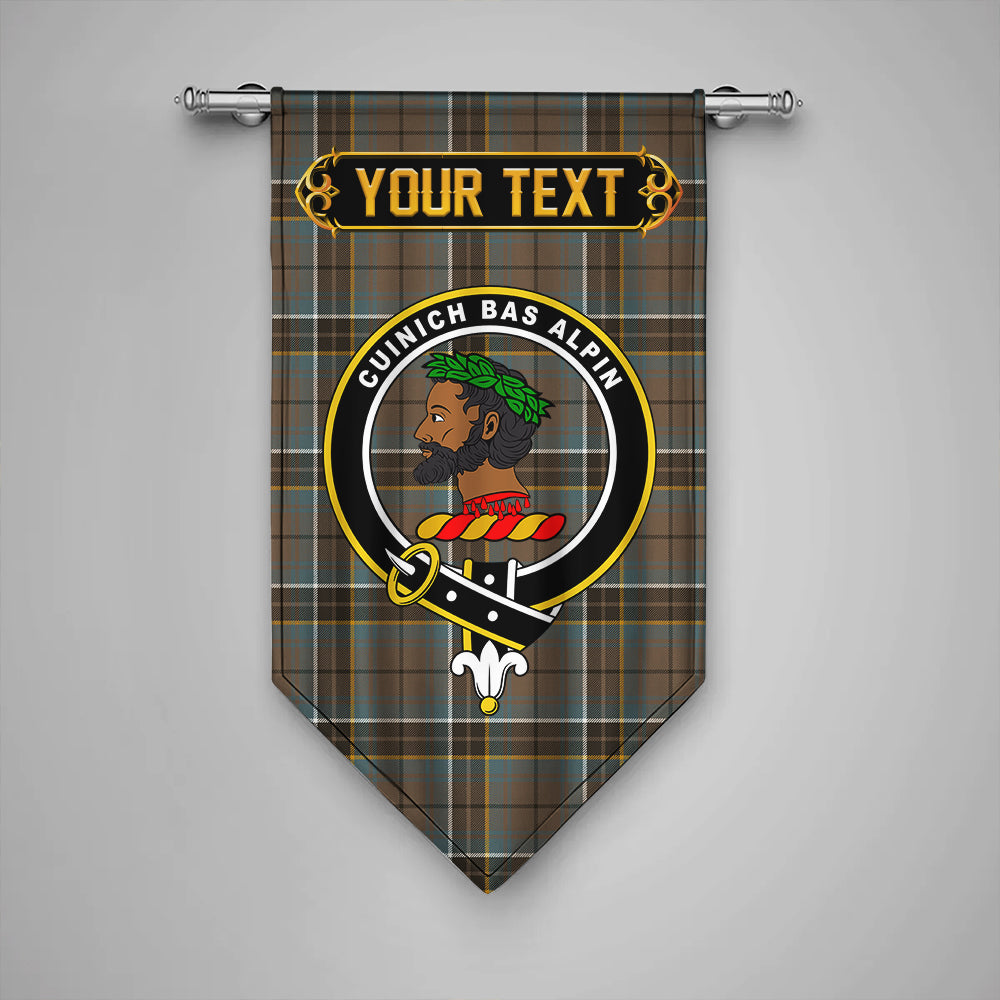 MacAlpine Weathered Clan Badge Tartan Gonfalon Personalize