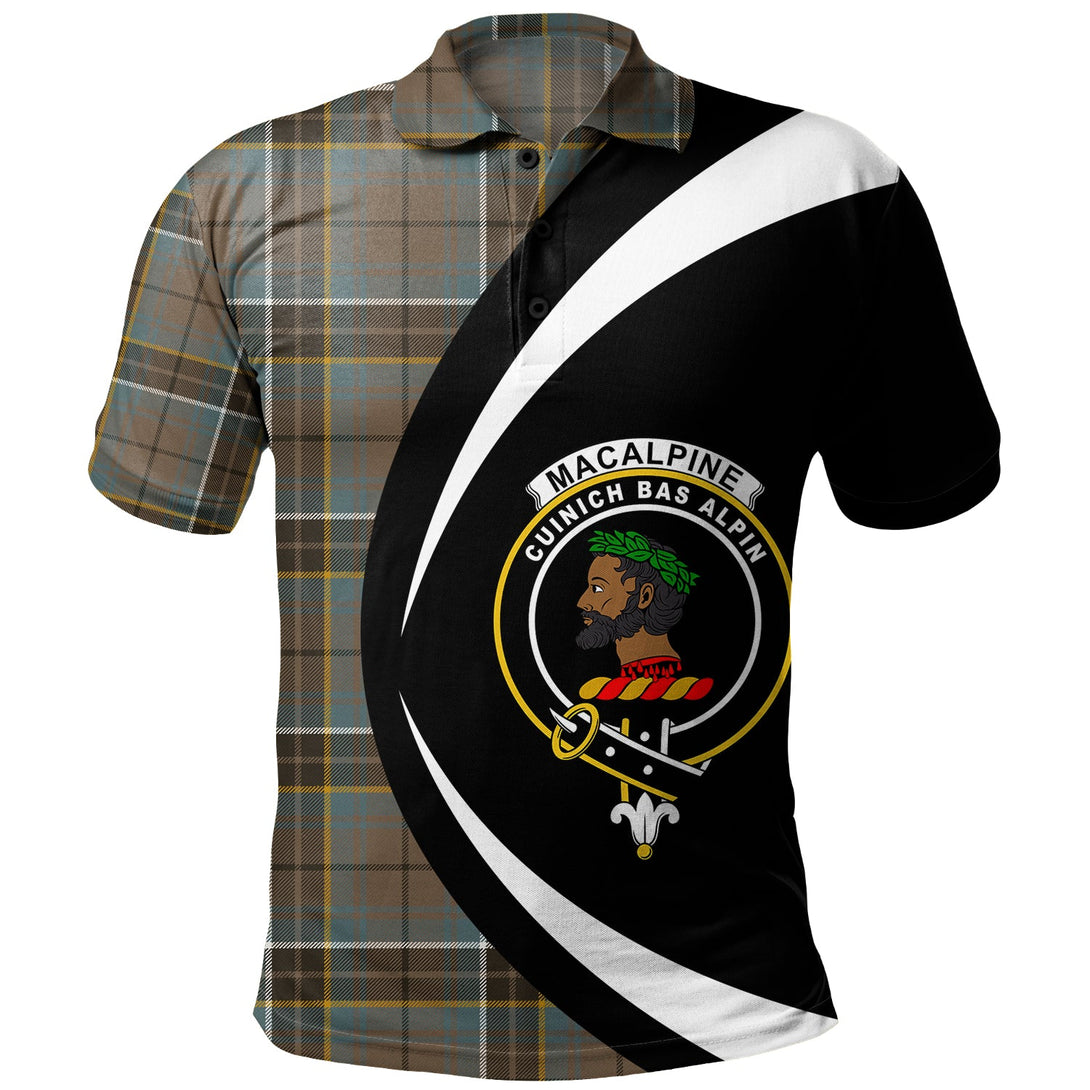 MacAlpine Weathered Clan Badge Tartan Polo Shirt Circle Style Personalized