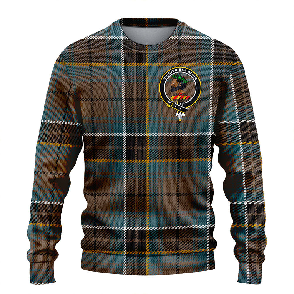 MacAlpine Weathered Clan Badge Tartan Knitted Sweater