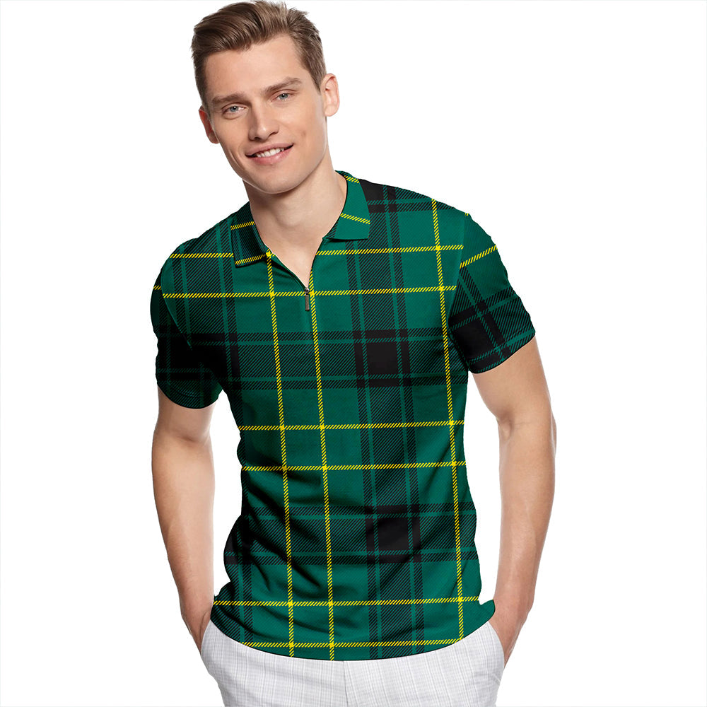 MacArthur 1815 #2 Modern Tartan Classic Lapel Zip Short Sleeve Polo