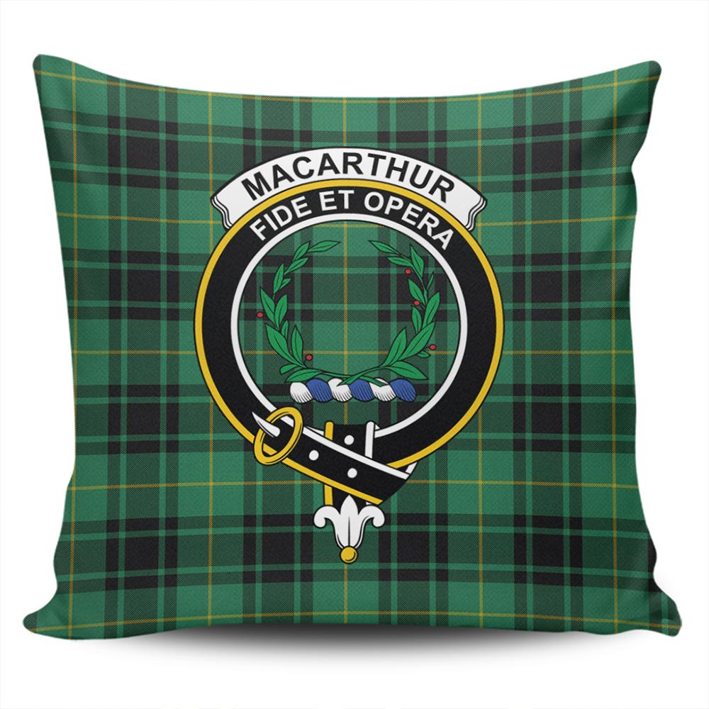 MacArthur Ancient Tartan Classic Crest Pillow Cover