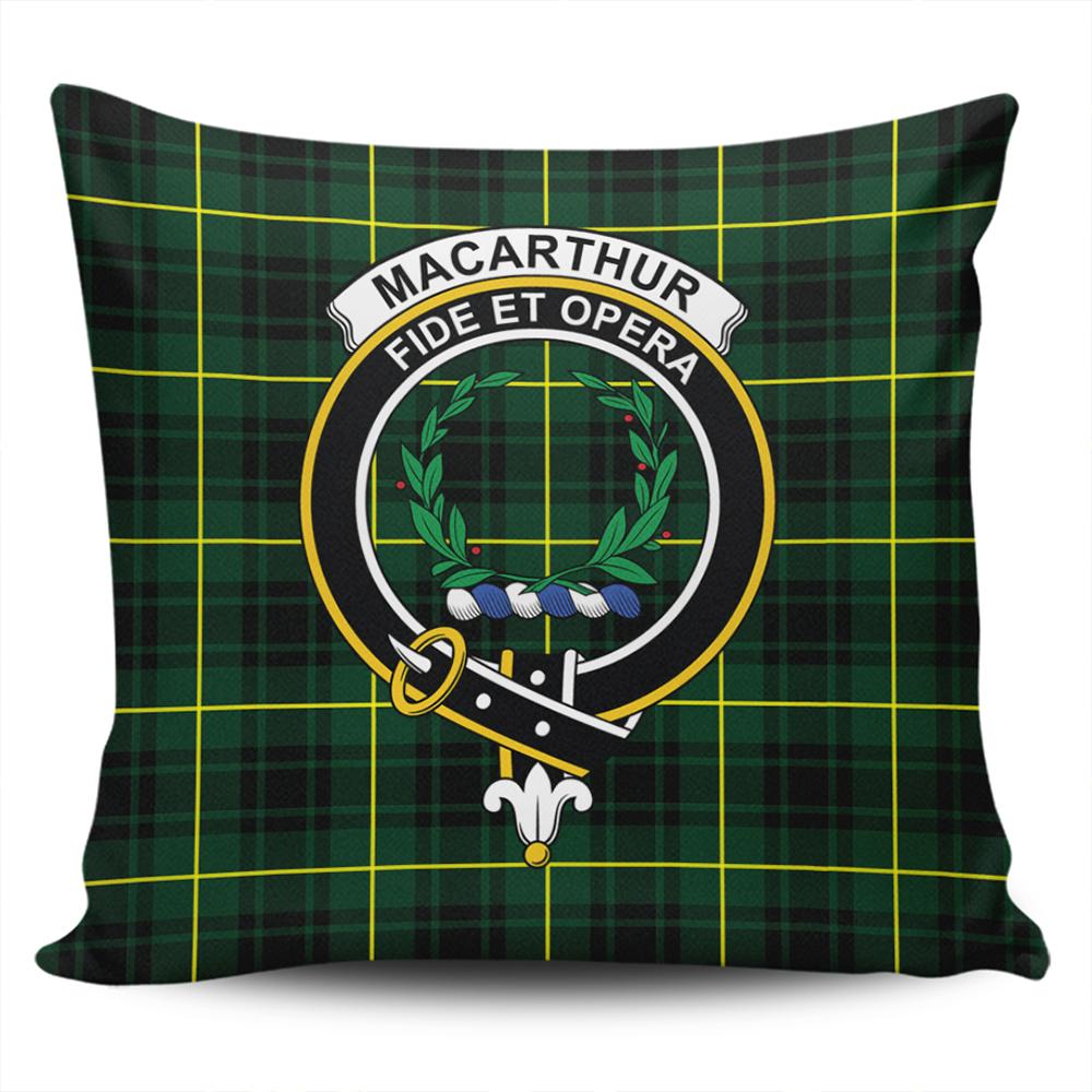 MacArthur Modern Tartan Classic Crest Pillow Cover