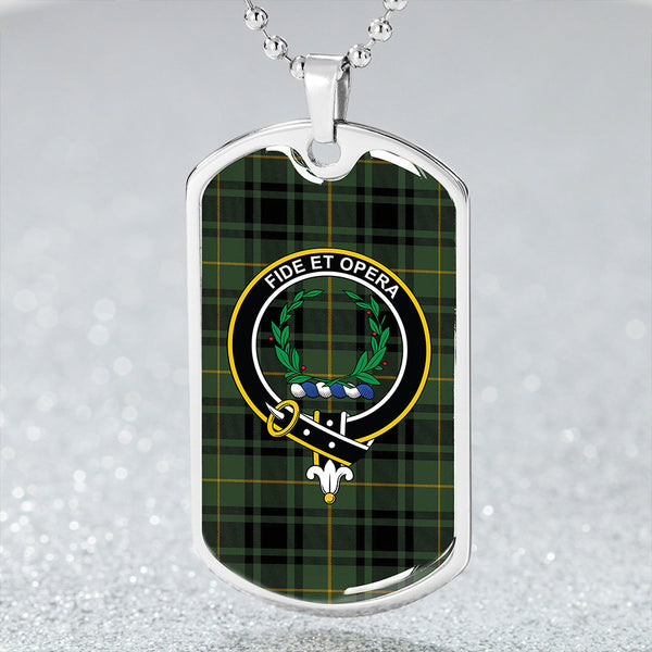 MacArthur Modern Clan Badge Classic Tartan Dog Tag Necklace