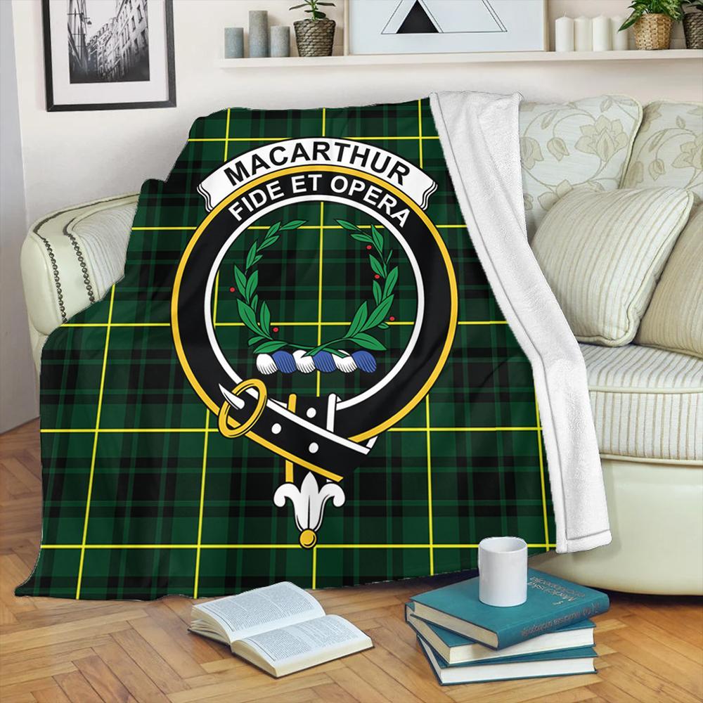 MacArthur Modern Tartan Crest Premium Blanket