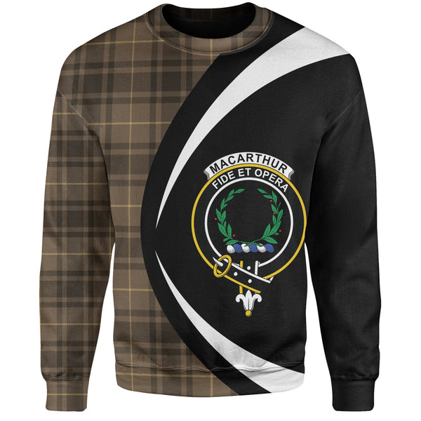 MacArthur Weathered Clan Badge Tartan Sweatshirt Circle Style Personalized