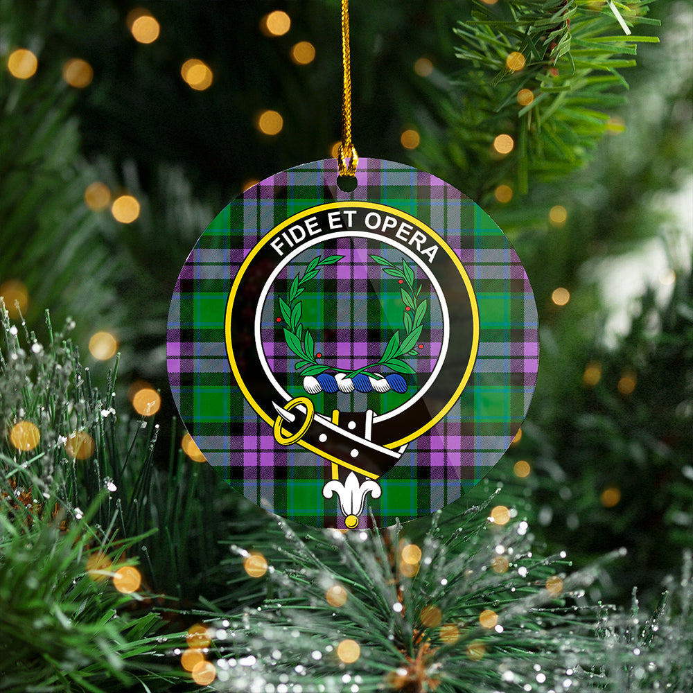 MacArthur of Milton Ancient Clan Badge Tartan Plastic Christmas Ornaments