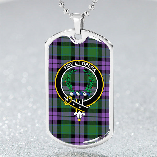 MacArthur of Milton Ancient Clan Badge Classic Tartan Dog Tag Necklace