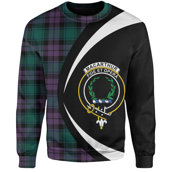 MacArthur of Milton Modern Clan Badge Tartan Sweatshirt Circle Style Personalized