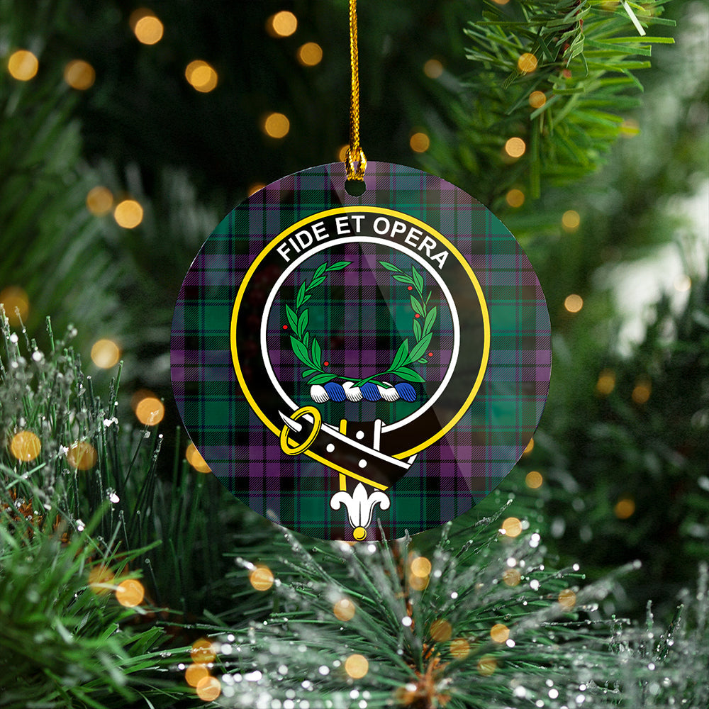 MacArthur of Milton Modern Clan Badge Tartan Plastic Christmas Ornaments