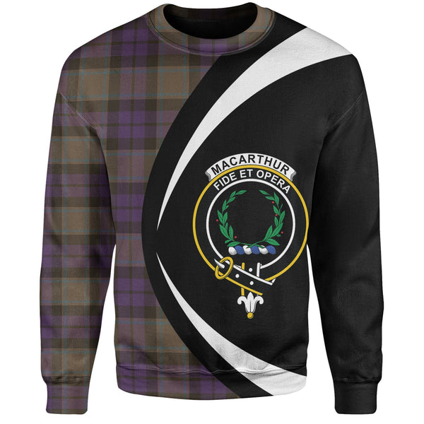 MacArthur of Milton Weathered Clan Badge Tartan Sweatshirt Circle Style Personalized