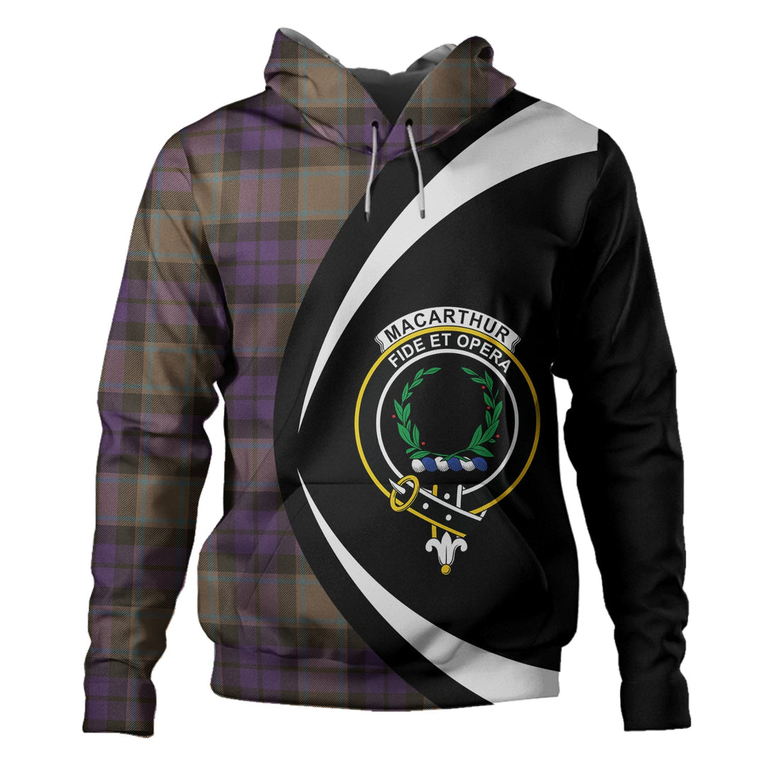 MacArthur of Milton Weathered Clan Badge Tartan Hoodie Circle Style