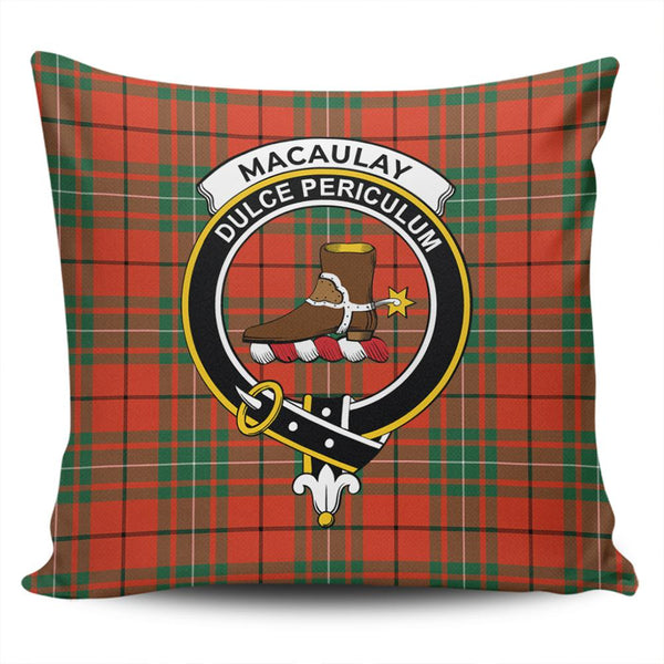 MacAulay Ancient Tartan Classic Crest Pillow Cover