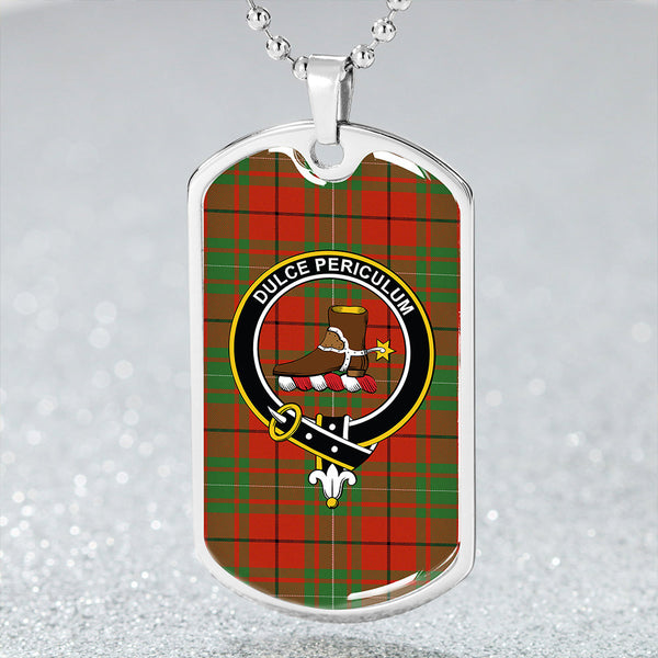 MacAulay Ancient Clan Badge Classic Tartan Dog Tag Necklace