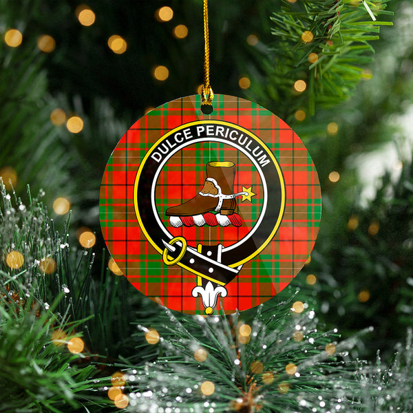 MacAulay Ancient Clan Badge Tartan Plastic Christmas Ornaments