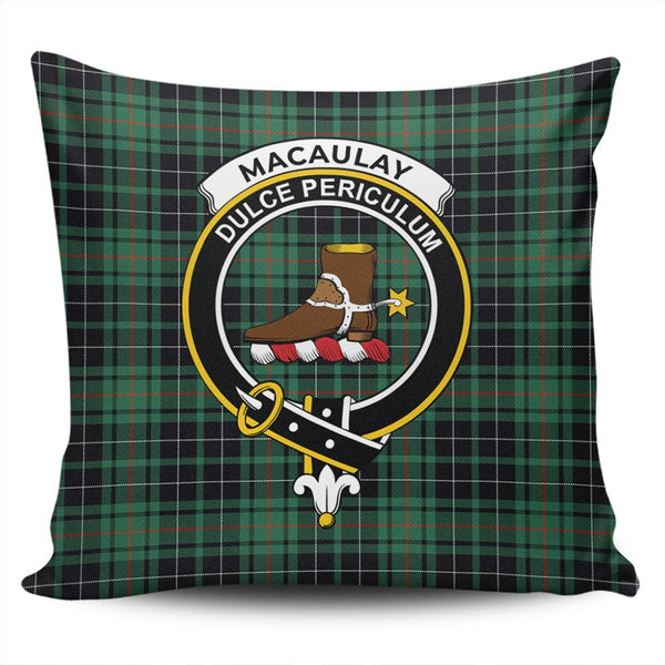 MacAulay Hunting Ancient Tartan Classic Crest Pillow Cover