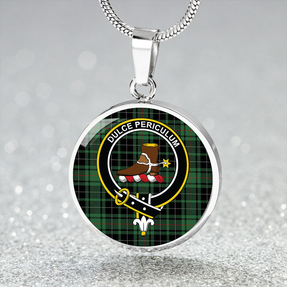 MacAulay Hunting Modern Clan Badge Tartan Classic Circle Necklace