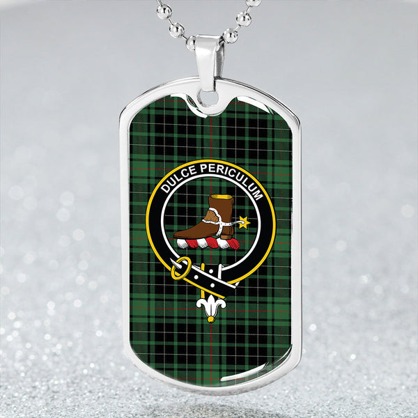 MacAulay Hunting Modern Clan Badge Classic Tartan Dog Tag Necklace