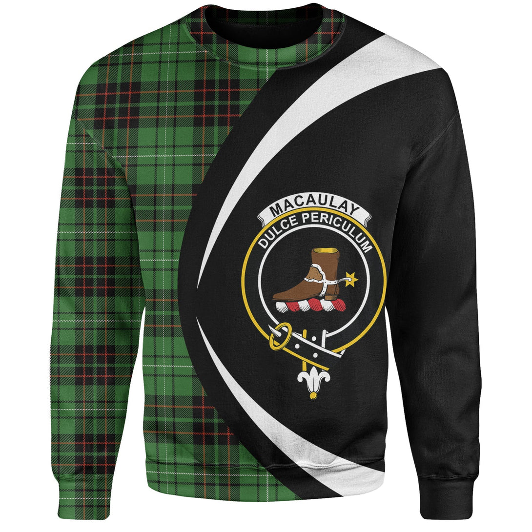 MacAulay of Lewis Ancient Clan Badge Tartan Sweatshirt Circle Style Personalized