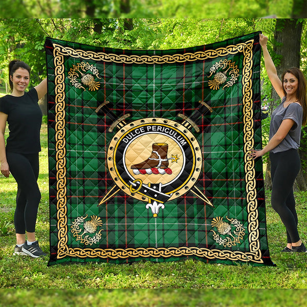 MacAulay of Lewis Ancient Clan Badge Tartan Premium Quilt Celtic Shield