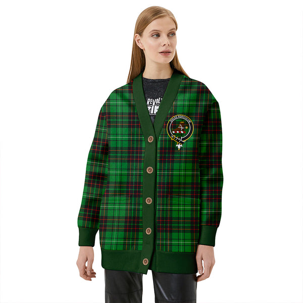 MacAulay of Lewis Ancient Clan Badge Tartan V-neck Cardigan