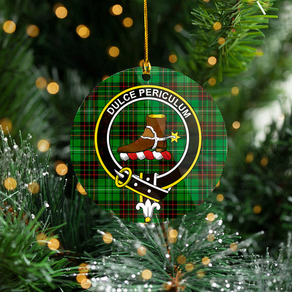 MacAulay of Lewis Ancient Clan Badge Tartan Plastic Christmas Ornaments