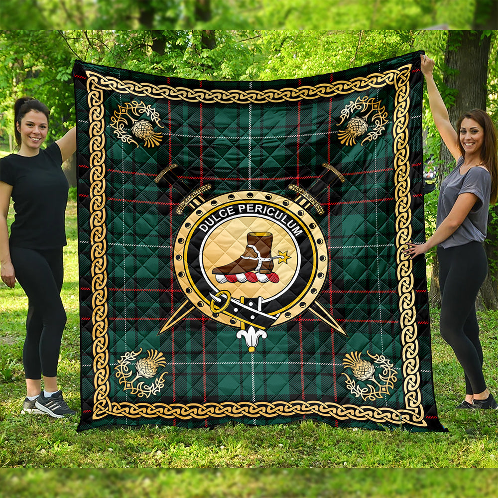 MacAulay of Lewis Modern Clan Badge Tartan Premium Quilt Celtic Shield