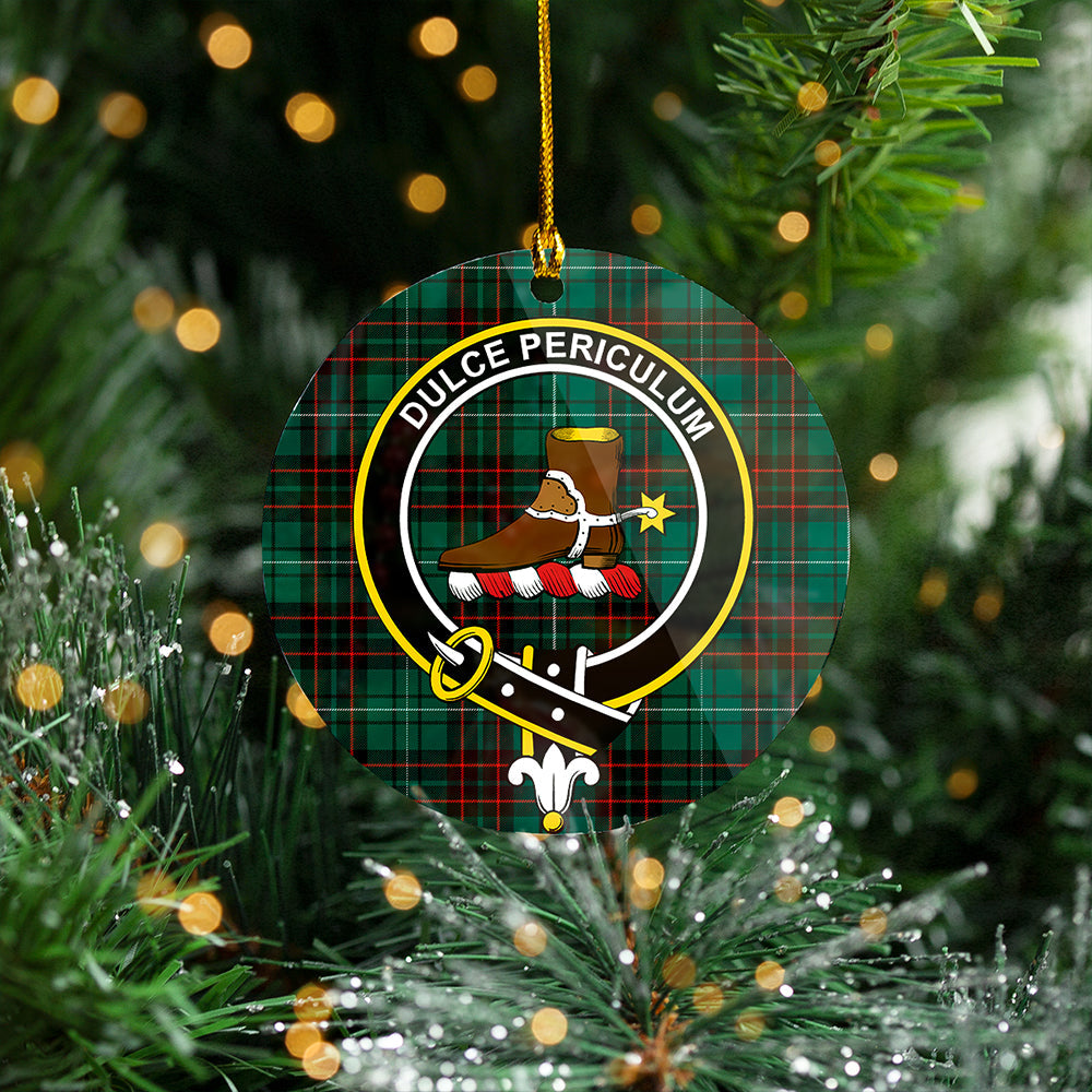 MacAulay of Lewis Modern Clan Badge Tartan Plastic Christmas Ornaments