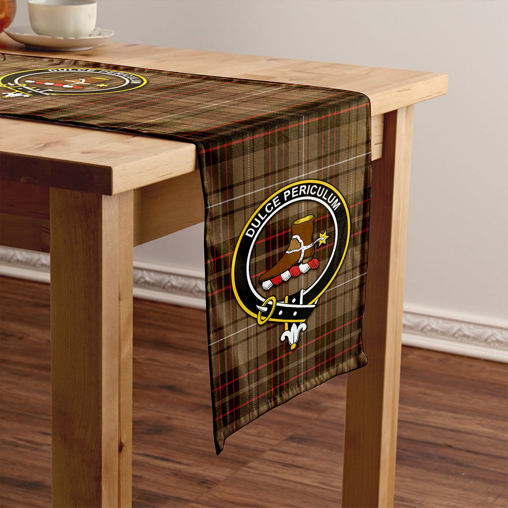 MacAulay of Lewis Weathered Clan Badge Tartan Table Runner