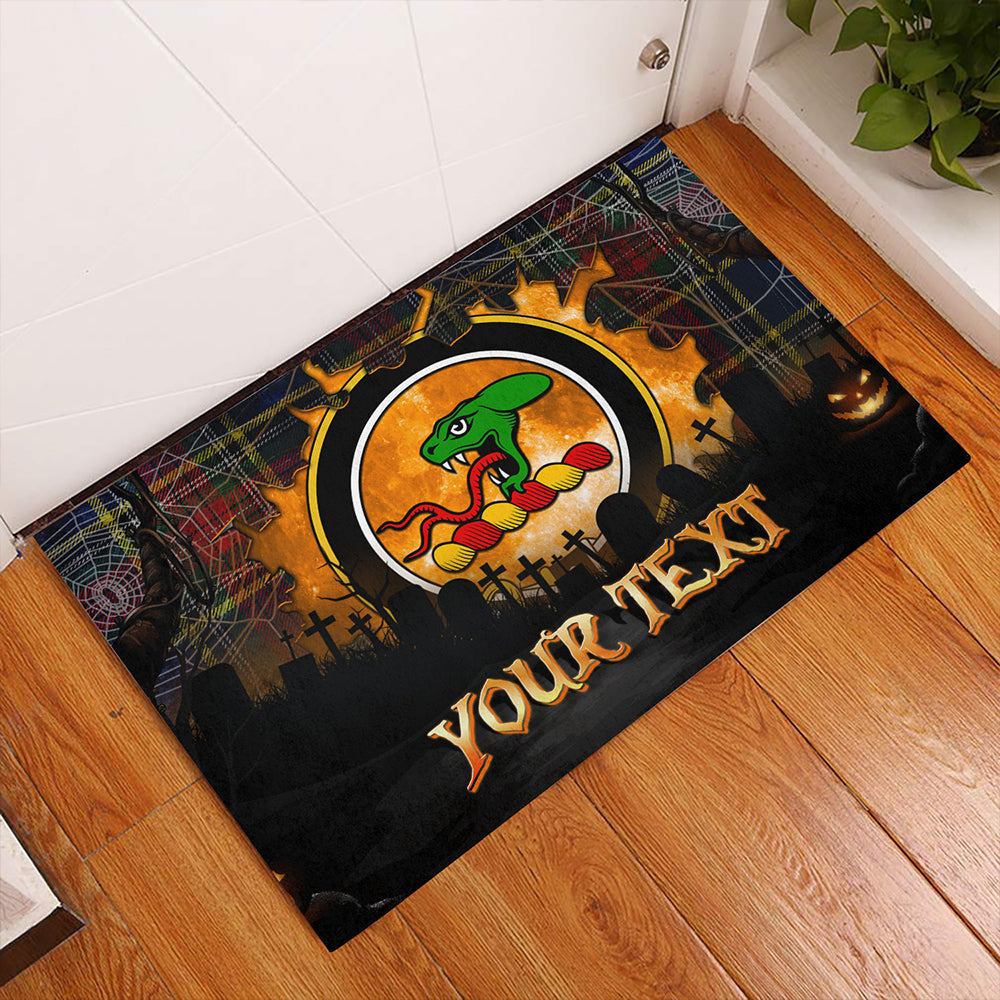 MacBeth Modern Clan Badge Tartan Personalize Doormat Happy Halloween Style