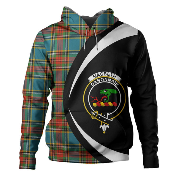 MacBeth Ancient Clan Badge Tartan Hoodie Circle Style