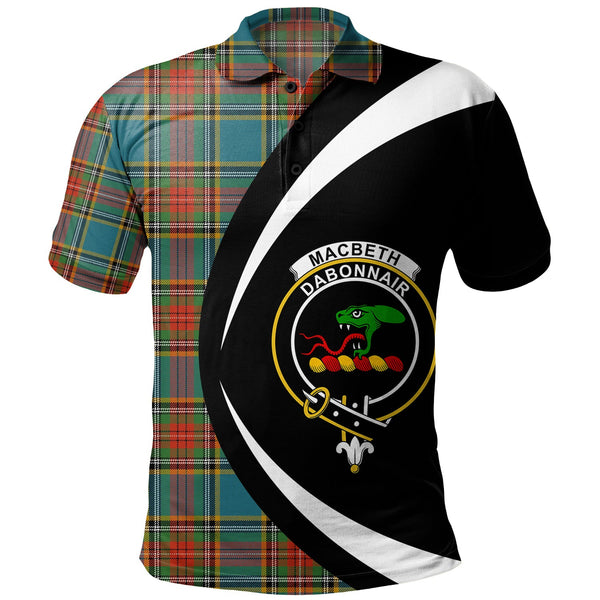 MacBeth Ancient Clan Badge Tartan Polo Shirt Circle Style Personalized